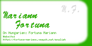 mariann fortuna business card